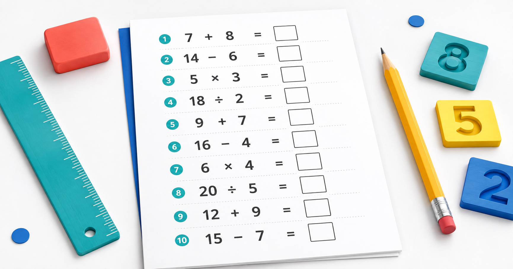 TENMATH arithmetic worksheet maker